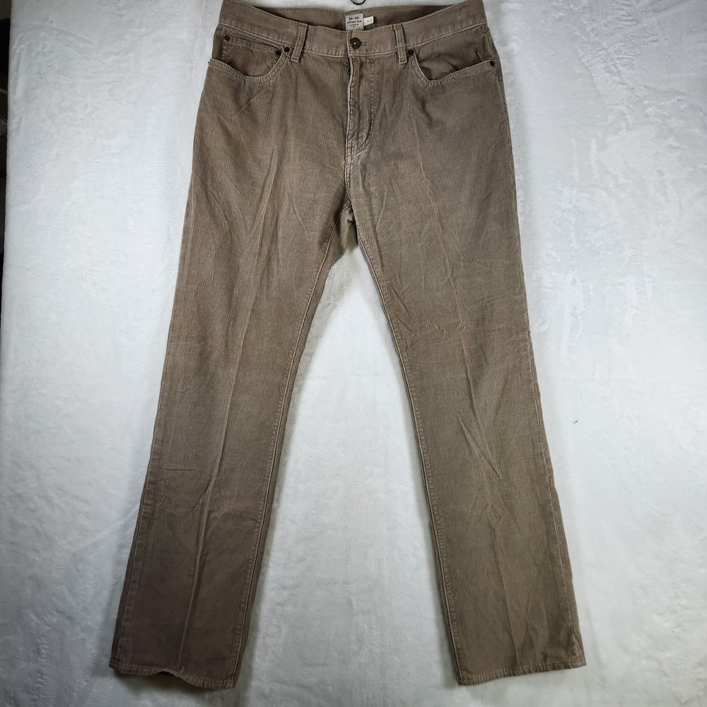 J.Crew Vtg Slim Corduroy Pants‎ Mens 34x32 Beige Tan 100% Cotton 5-Pocket Casual